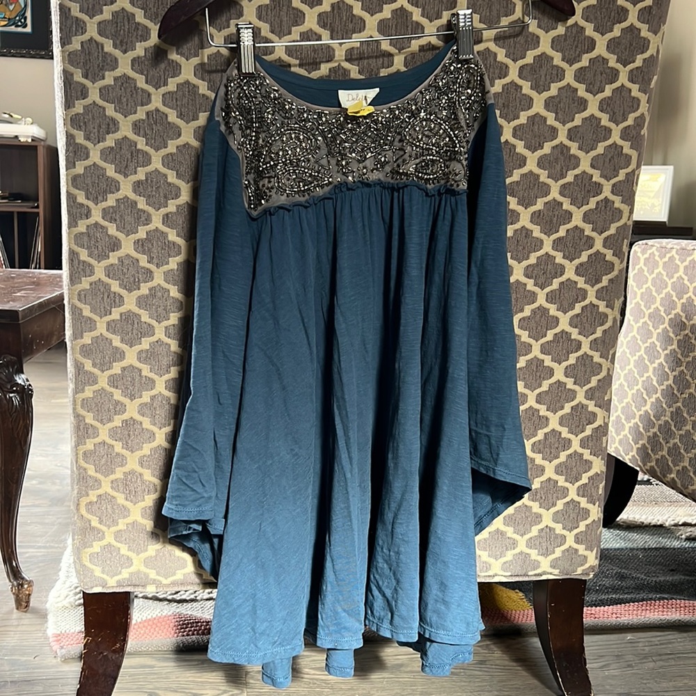 Long sleeve shirt blue size small anthropology